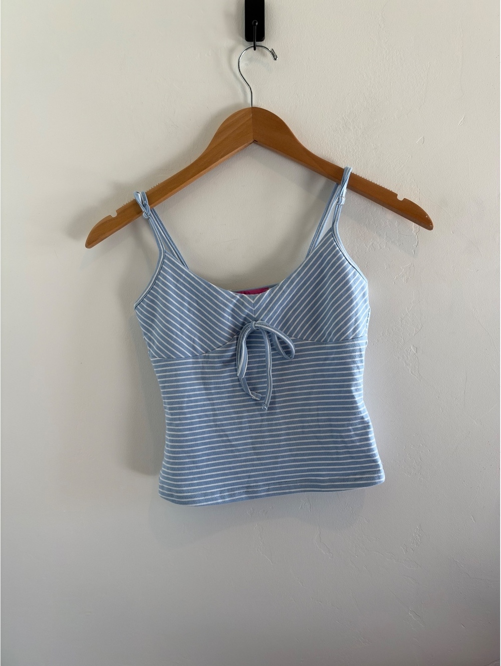 Edikted Blue & White Striped Tie Front Cami Top Size XS
